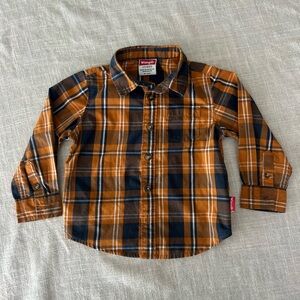 Wrangler Kids Checkered Shirt - Orange and Black